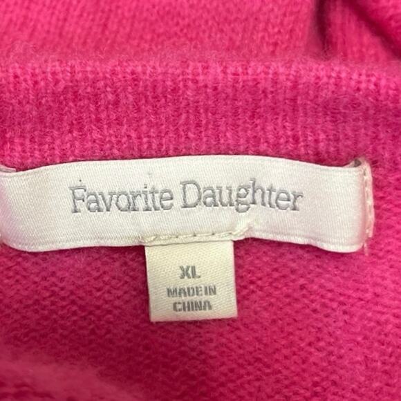 Favorite Daughter 100% Cashmere Pink Crewneck Long Sleeve Sweater Top Sz XL - Picture 7 of 9